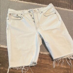RE/DONE lightest blue (almost white) Distressed Denim Shorts. Size 28